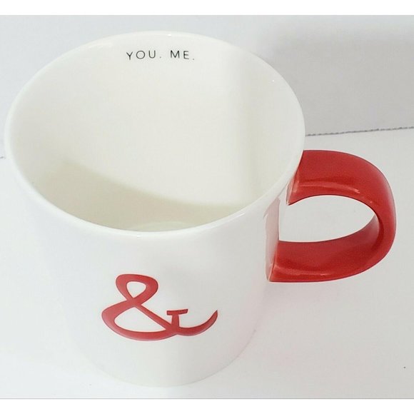 Starbucks Mug Ampersand You & Me Valentine Love Coffee Cup Red White Sweet - Picture 2 of 8